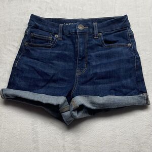 American Eagle Shorts Next Level Stretch Curvy Hi Rise Shortie Jean Denim Sz 2